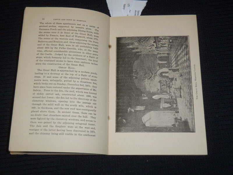 1898 WARWICK CASTLE AND TOWN GUIDE BY C. J. RIBTON-TURNER - J 9528