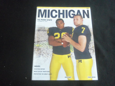 2007 SEPTEMBER 22 FOOTBALL PROGRAM-UNIV OF MICHIGAN VS PENN STATE UNIV - B 5533Q