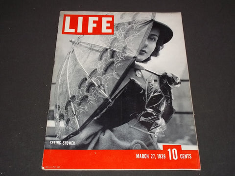 1939 MARCH 27 LIFE MAGAZINE - SPRING SHOWER COVER - L 123