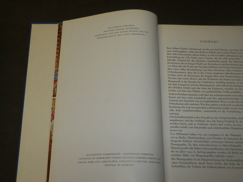 1954 BAROCK UND ROKOKO IN SCHLOSSERN VON BERLIN UND POTSDAM BOOK - KD 5273