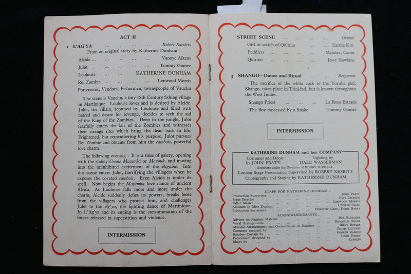 1948 KATHERINE DUHHAM-A CARIBBEAN RHAPSODY PROGRAM -PRINCE WALES THEATRE- K 1839
