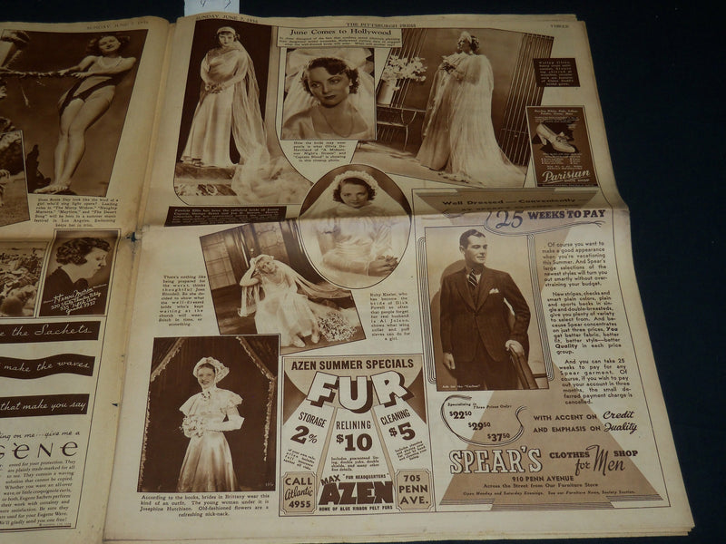 1936 JUNE 7 PITTSBURGH PRESS SUNDAY GRAVURE - DEMPSEY BIGGEST FIGHTS - NP 4539