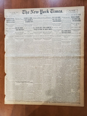 1921 FEBRUARY 12 NEW YORK TIMES NEWSPAPER - ALL AGENCIES FIGHT TYPHUS - NT 8121