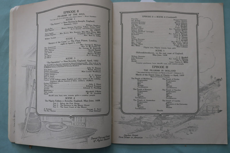 1921 PILGRIM TERCENTENARY PAGEANT PROGRAM - K 3418