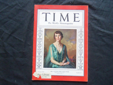 1931 APRIL 27 TIME MAGAZINE - MRS. NANALINE HOLT INMAN DUKE - T 271
