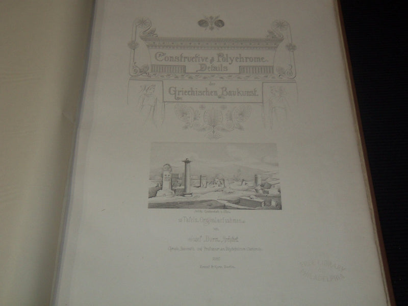 1880 CONSTRUCTURE UND POLYCHROME DETAILS DER GRIECHISCHEN BAUKUNST - Z 260