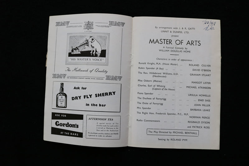 1949 VAUDEVILLE THEATRE PROGRAM - LONDON - LOT OF 2 - K 1901