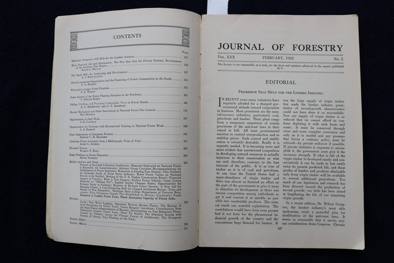 1932-1933 JOURNAL OF FORESTRY MAGAZINE - LOT OF 4 + 1931 SUPP/INDEX - O 3428