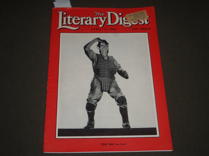 1937 APRIL 17 THE LITERARY DIGEST MAGAZINE - BILL DICKEY COVER - J 2558