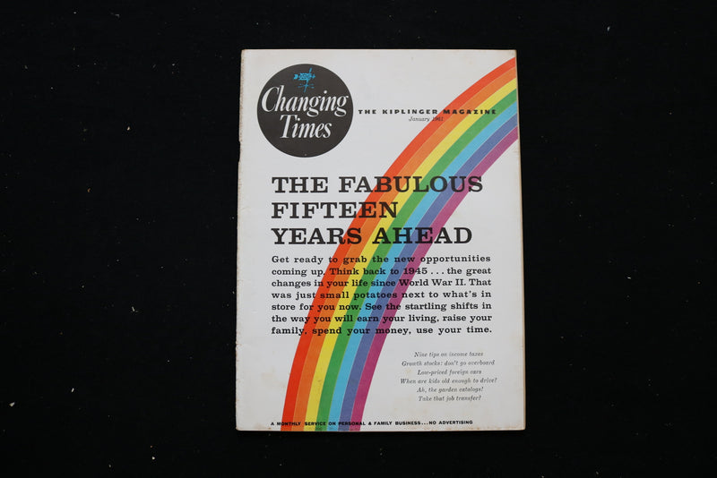 1961 JANUARY CHANGING TIMES MAGAZINE - FABULOUS 15 YEARS AHEAD COVER - E 10903