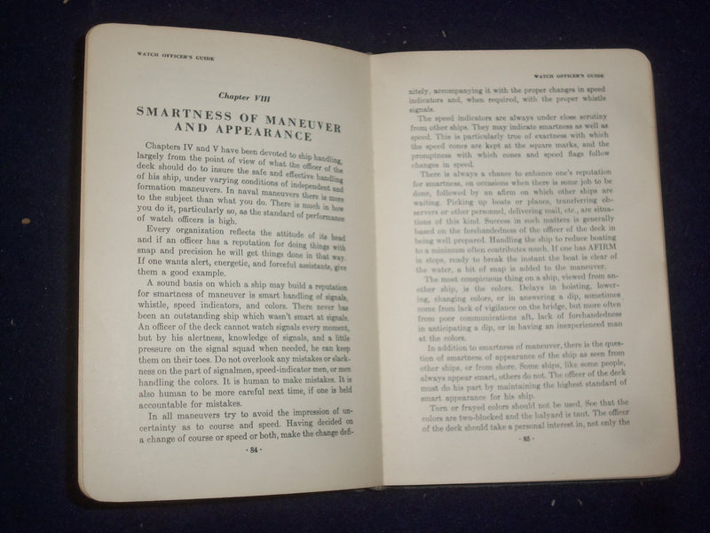 1941 WATCH OFFICER'S GUIDE - U.S. NAVY SOFTCOVER BOOK - J 9360