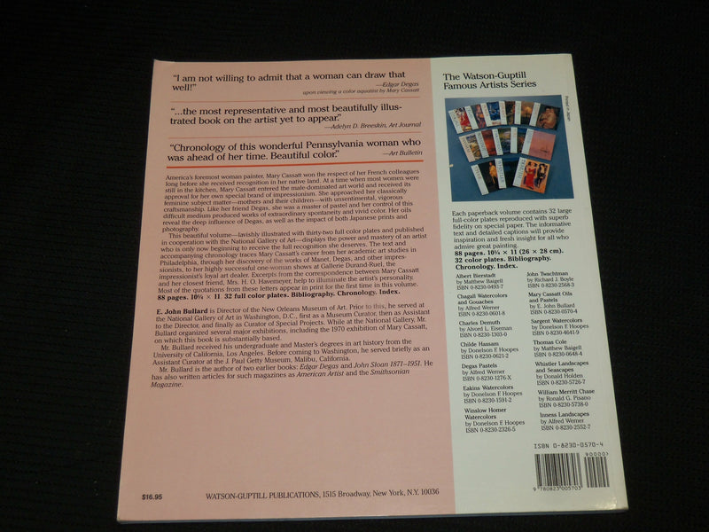 1976 MARY CASSATT OILS AND PASTELS SOFTCOVER BOOK BY E. JOHN BULLARD - R 719H