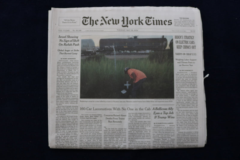 2024 MAY 28 NEW YORK TIMES - BIDEN'S STRATEGY ON ELECTRIC CARS: KEEP CHINA OUT