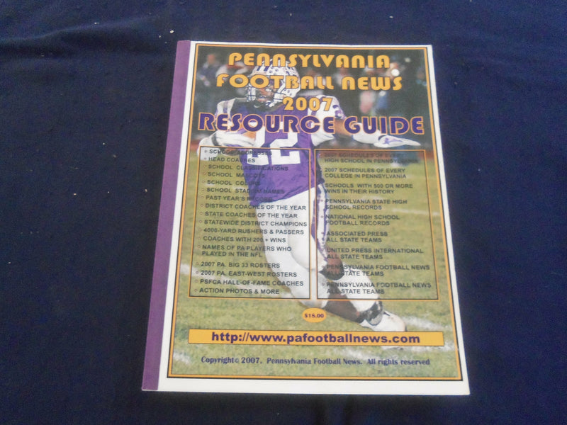2007 PENNSYLVANIA FOOTBALL NEWS RESOURCE GUIDE - SCHEDULES & RECORDS - ST 4878H