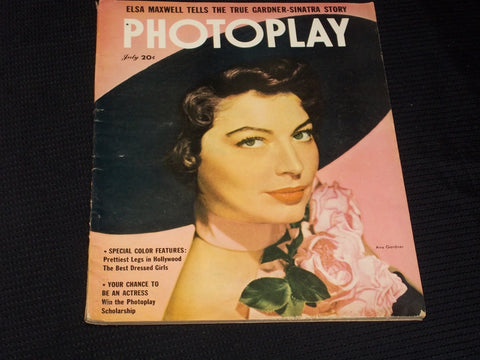 1951 JULY PHOTOPLAY MAGAZINE - AVA GARDNER FRONT COVER - E 1893