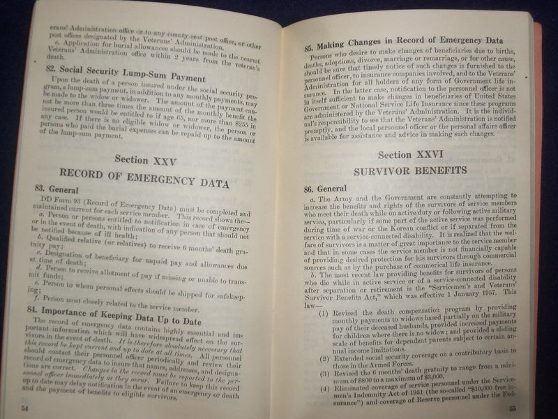 1957 SEPTEMBER PERSONAL AFFAIRS OF MILTARY PERSONNEL- DEPARTMENT OF ARMY- J 9482