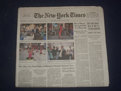 2021 JUNE 21 NEW YORK TIMES - NEW YORK TRAILS REST OF THE US. IN VIRUS REBOUND