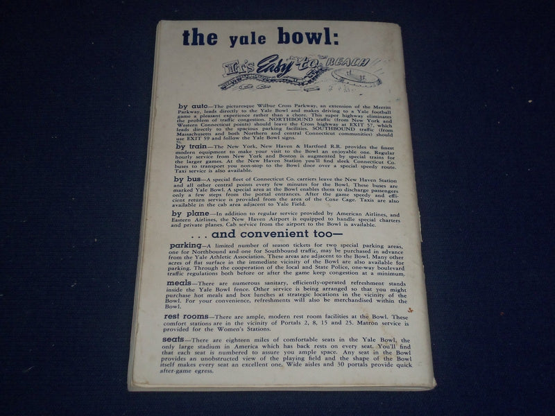1951 YALE OFFICIAL GRIDIRON GUIDE - FOOTBALL PHOTOS - SCHEDULES - II 9534