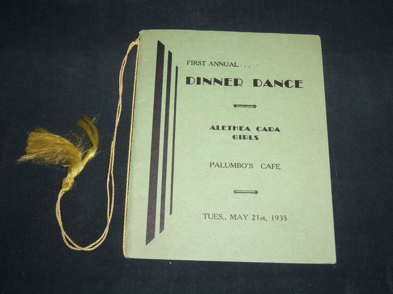 1935 ALETHEA CARA GIRLS DINNER DANCE PROGRAM - PHILADELPHIA - J 8738