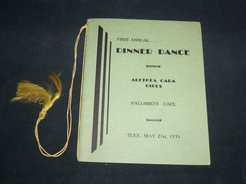 1935 ALETHEA CARA GIRLS DINNER DANCE PROGRAM - PHILADELPHIA - J 8738