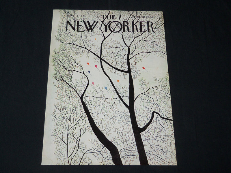 1971 APRIL 3 NEW YORKER MAGAZINE FRONT COVER ONLY - GREAT ART FOR FRAMING