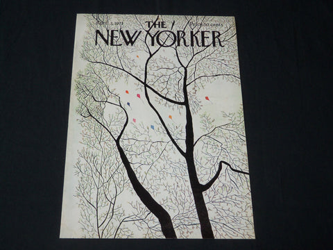 1971 APRIL 3 NEW YORKER MAGAZINE FRONT COVER ONLY - GREAT ART FOR FRAMING