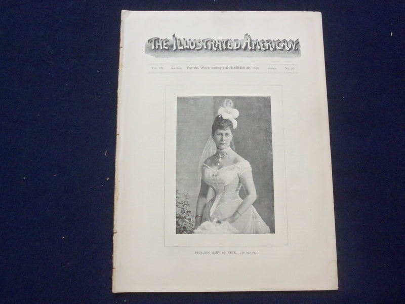 1891 DECEMBER 26 THE ILLUSTRATED AMERICAN MAGAZINE-PRINCESS MARY OF TECK- J 9727