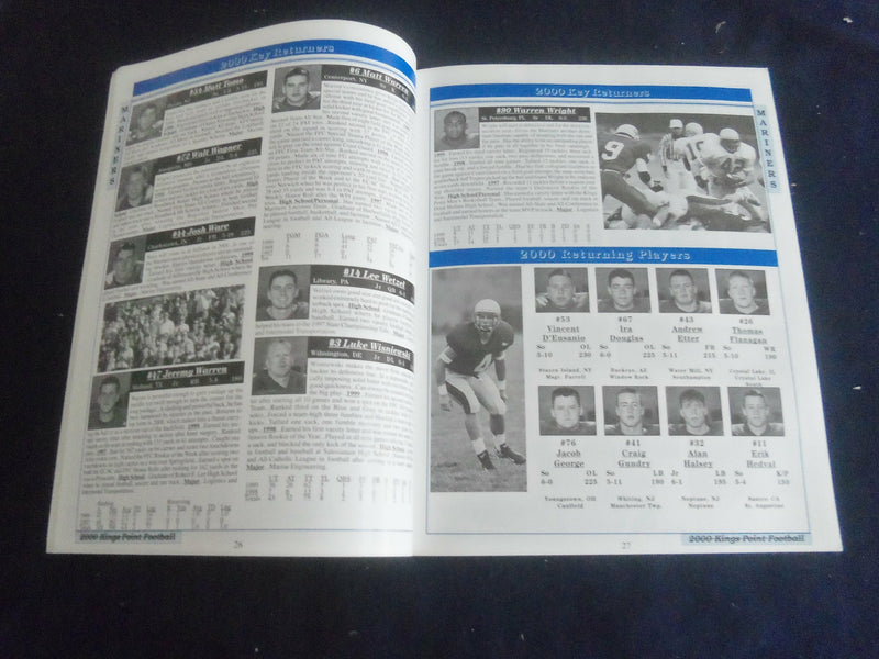 2000 NOV 11 FOOTBALL PROGRAM - U.S. MERCHANT MARINE VS COAST GUARD - SP 1215K