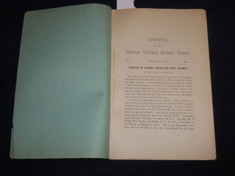 1887 JANUARY THE TRENTON NATURAL HISTORY SOCIETY JOURNAL - J 8711