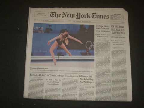 2021 AUGUST 3 NEW YORK TIMES - NEW YORK AVOIDS MASK RULES SEEN ELSEWHERE IN U.S.