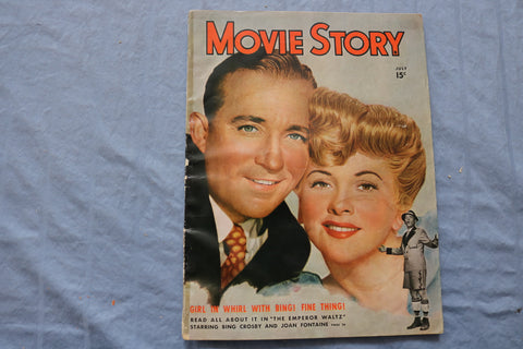 1948 JULY MOVIE STORY MAGAZINE - BING CROSBY & JOAN FONTAINE COVER - ST 1002L