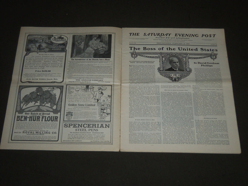1903 FEBRUARY 14 THE SATURDAY EVENING POST MAGAZINE - ILLUSTRATED COVER - SP 683