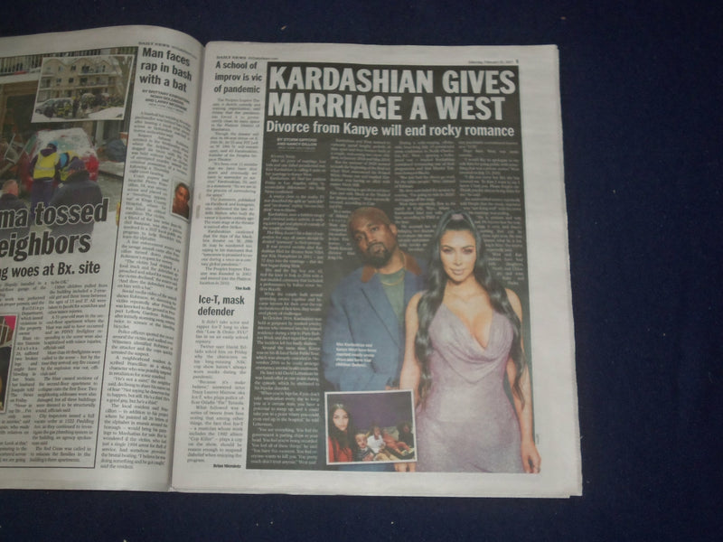 2021 FEBRUARY 20 NEW YORK DAILY NEWS- KIM KARDASHIAN SERVES KANYE DIVORCE PAPERS