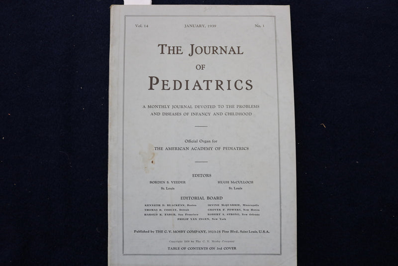 1938-1939 THE JOURNAL OF PEDIATRICS MAGAZINE - LOT OF 4 - O 3400