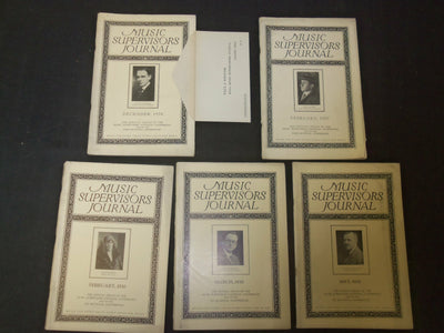 1926-1930 MUSIC SUPERVISORS JOURNAL - LOT OF 5 - O 2440N