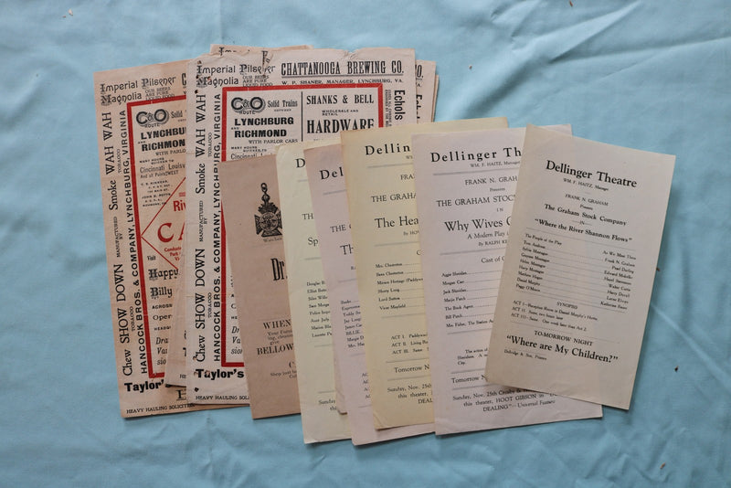 1890'S-1900'S EARLY THEATRE BROADSIDES - 75+ PIECES - GREAT LOT - K 3327