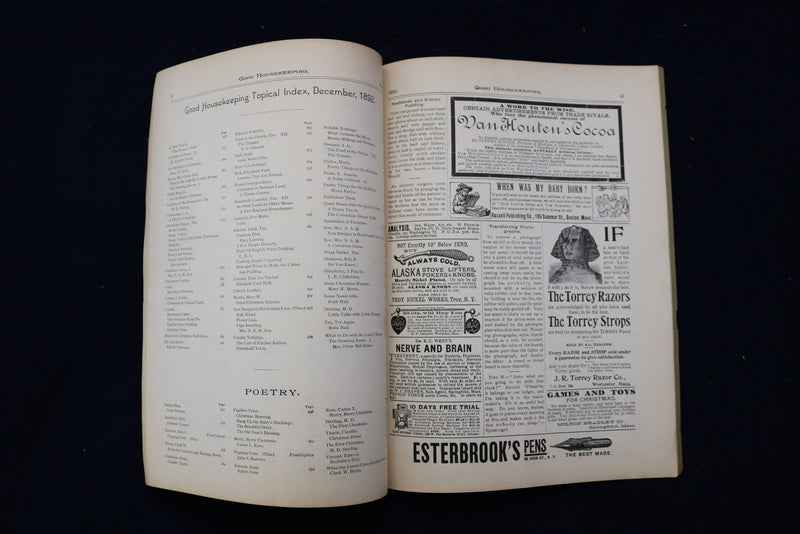 1892 DECEMBER GOOD HOUSEKEEPING MAGAZINE - ILLUSTRATED COVER & STORIES - E 11741