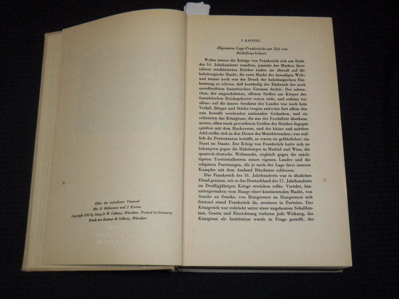 1936 RICHELIEU DER AUFSTIEG ZUR MACHT BOOK BY CARL J. BURCKHARDT - KD 5634E