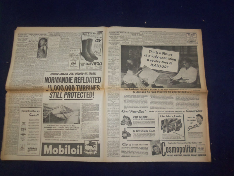 1943 AUG 11 NEW YORK TIMES -CHURCHILL IN QUEBEC, ROOSEVELT WILL SEE HIM- NP 6548