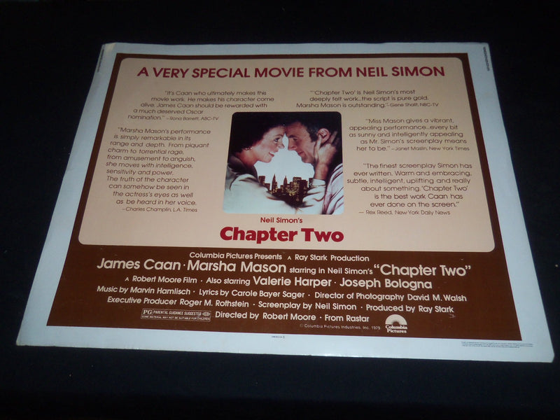 1979 CHAPTER TWO 1/2 SHEET MOVIE POSTER - JAMES CAAN, MARSHA MASON - P 275