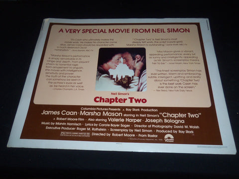 1979 CHAPTER TWO 1/2 SHEET MOVIE POSTER - JAMES CAAN, MARSHA MASON - P 275