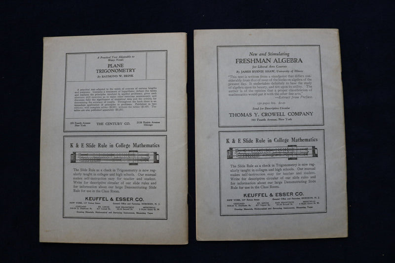 1929 THE AMERICAN MATHEMATICAL MONTHLY MAGAZINE - LOT OF 8 - O 3482