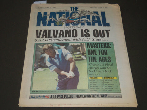 1990 APRIL 8 THE NATIONAL NEWSPAPER - VALVANO IS OUT - NICE PHOTOS - NP 2642