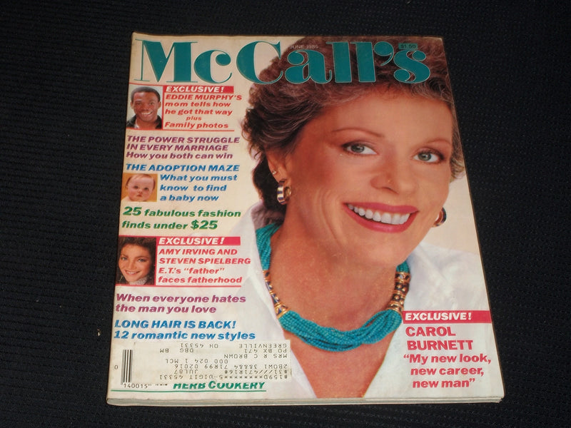 1985 JUNE MCCALL'S MAGAZINE - CAROL BURNETT FRONT COVER - E 463