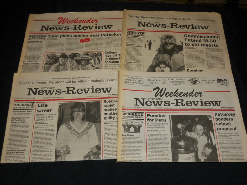 1994-1996 PETOSKEY NEWS REVIEW NEWSPAPERS LOT OF 12 - MICHIGAN - NP 4250A