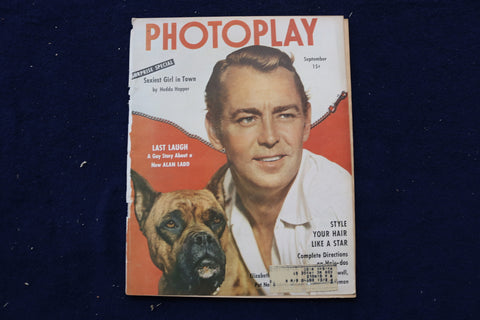1950 SEPTEMBER PHOTOPLAY MAGAZINE - ALAN LADD COVER - E 17838