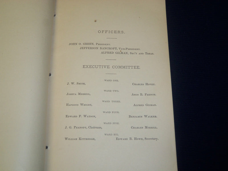 1882 OLD RESIDENTS HISTORICAL ASSN. CONTRIBUTIONS - LOWELL MASSACHUSETTS- J 4425
