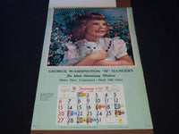 1957 THE GEORGE WASHINGTON HANGERS CALENDAR SALESMAN SAMPLE SHEETS BOOK - C 22