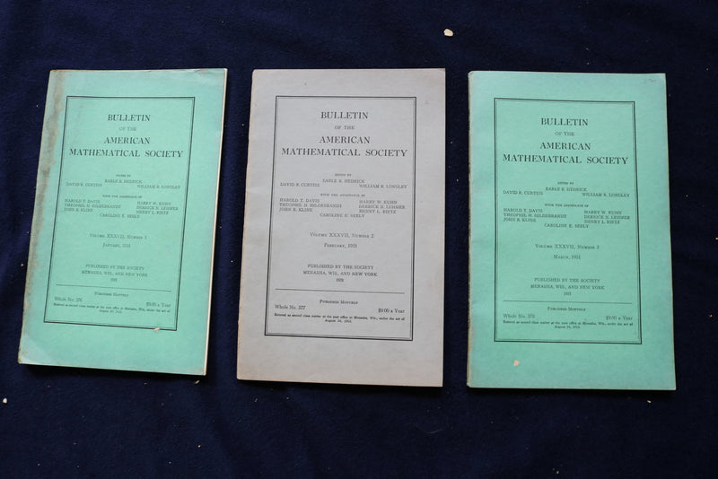 1931-1936 AMERICAN MATHEMATICAL SOCIETY BULLETIN MAGAZINE - LOT OF 18 - O 3584