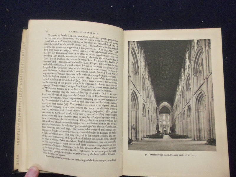 1950THE ENGLISH CATHEDRALS HARDCOVER BOOK BY BERBERT FELTON - KD 8246